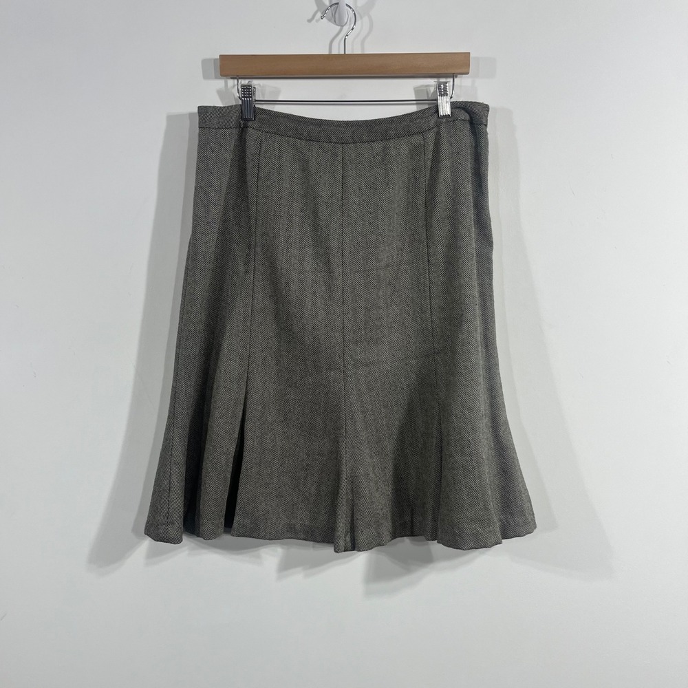 Chaps VTG Heritage Old Money Herringbone Wool 90s Skirt Size 10 Preppy Parisian